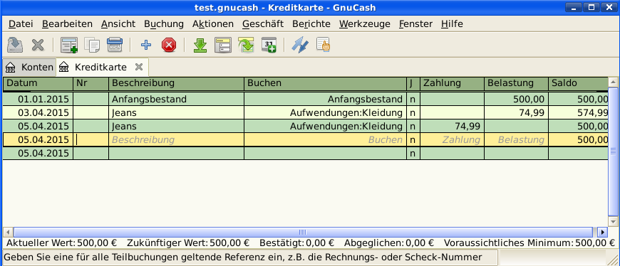 Stornobuchung eines Kaufes mit Kreditkarte